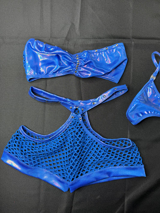 Royal Blue Two-Piece Stripper Outfit