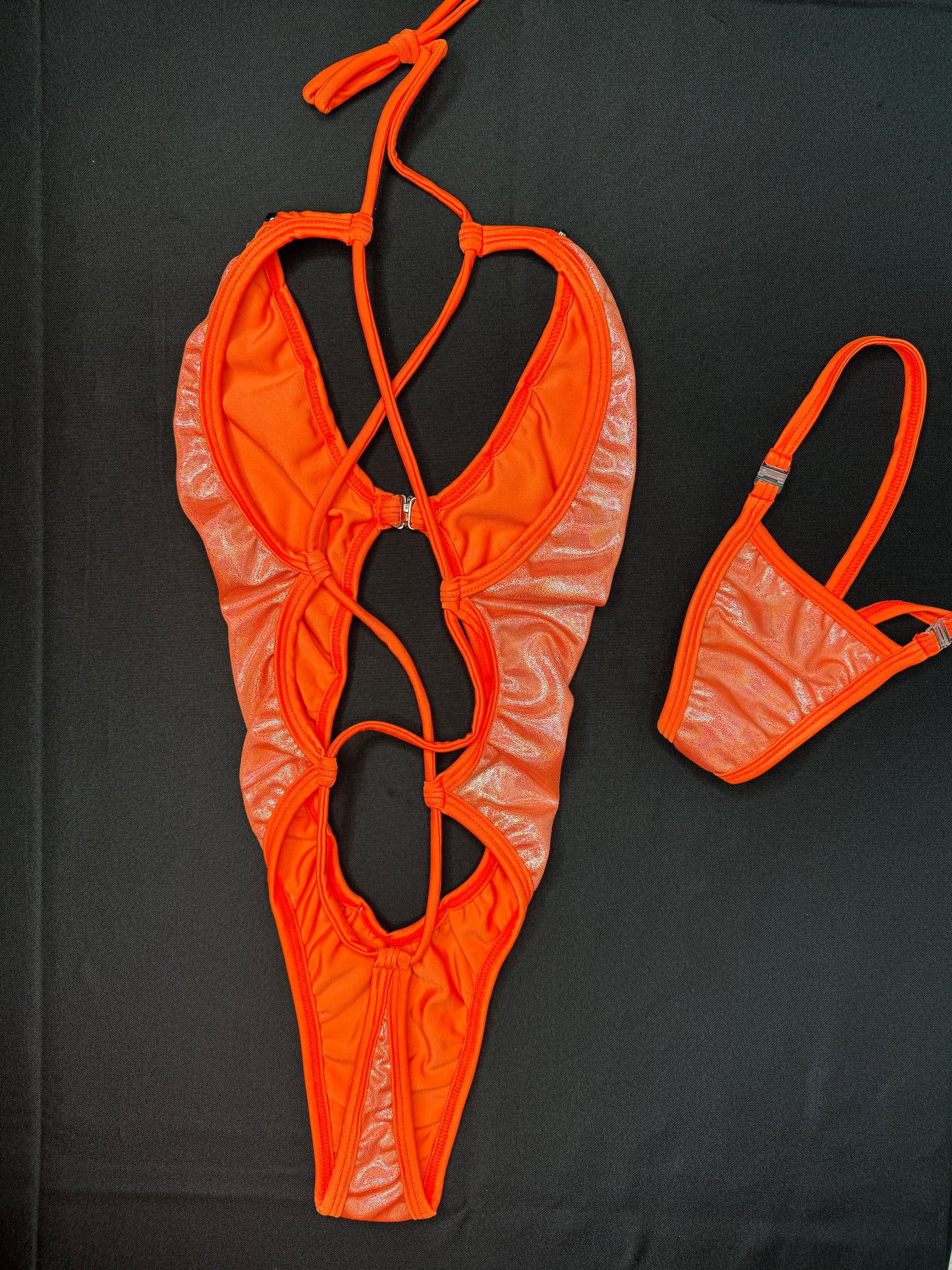 Mystic Orange One-Piece Exotic Dancer Outfit