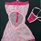 Hot Pink/Baby Pink Fishnet One-Piece Exotic Dancer Outfit