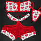 Red/White Heart Kitty Two-Piece Lingerie Outfit