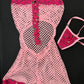 Hot Pink/Baby Pink Fishnet One-Piece Exotic Dancer Outfit