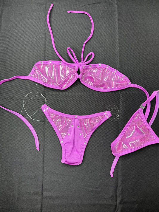 Lavender Two-Piece Stripper Bikini