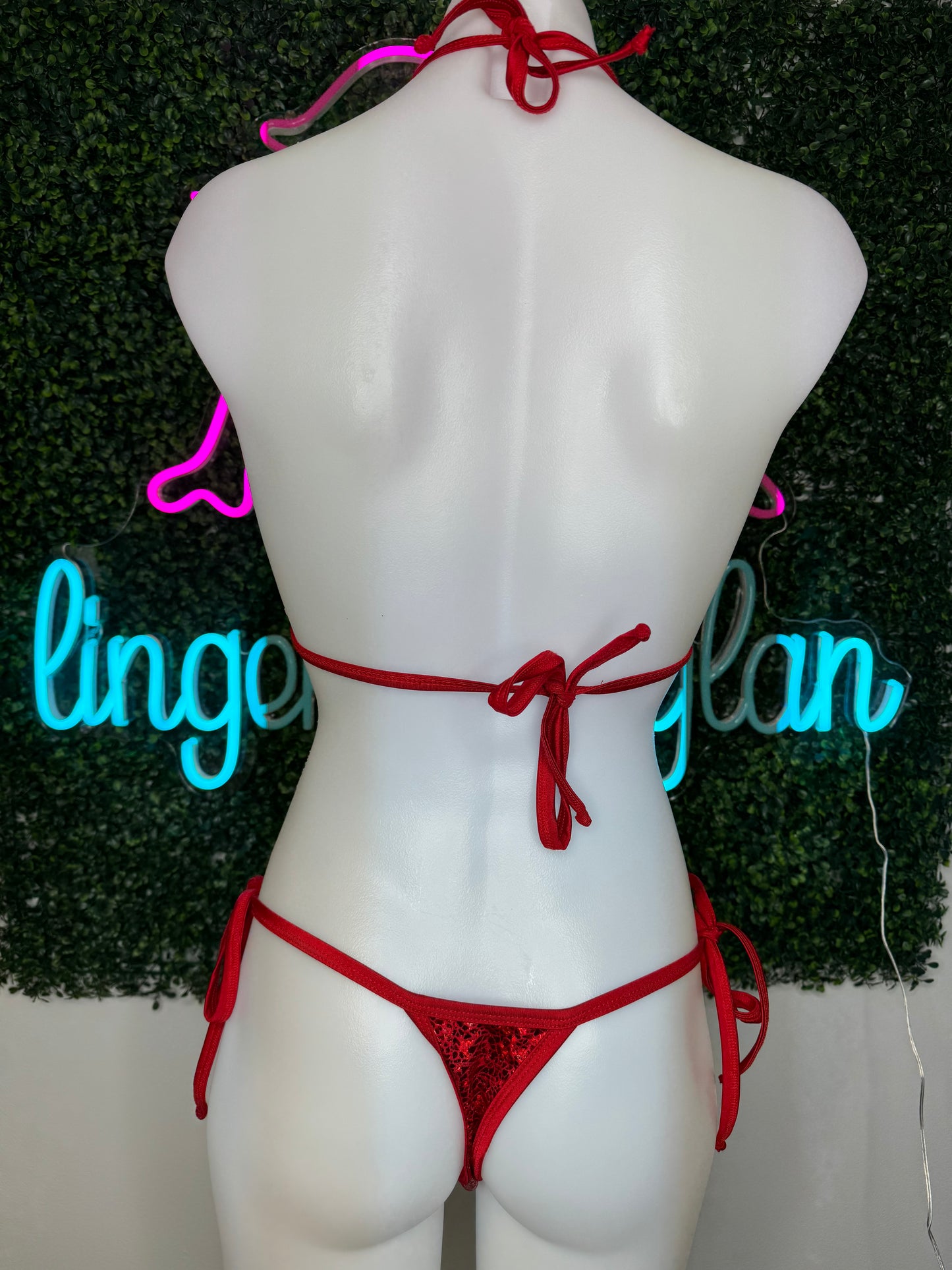 Red Valentines Day Lingerie Bikini