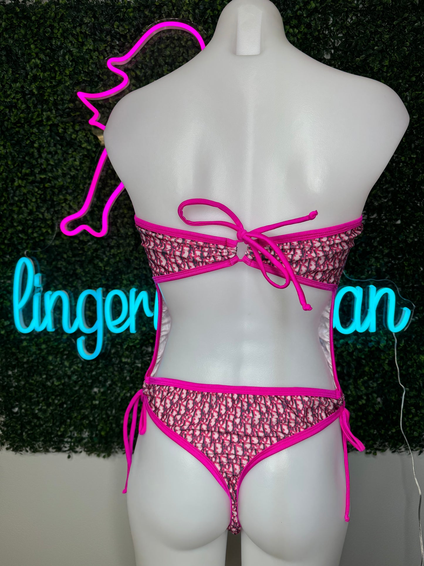 Hot Pink/Baby Pink One-Piece Stripper Outfit