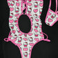 White/Pink Hearts Kitty One-Piece Lingerie Outfit