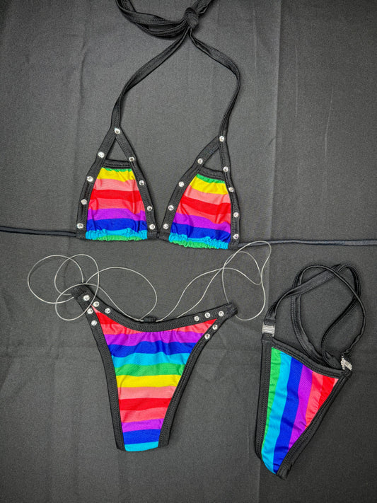Rainbow Pride Two-Piece Bikini Lingerie Outfit