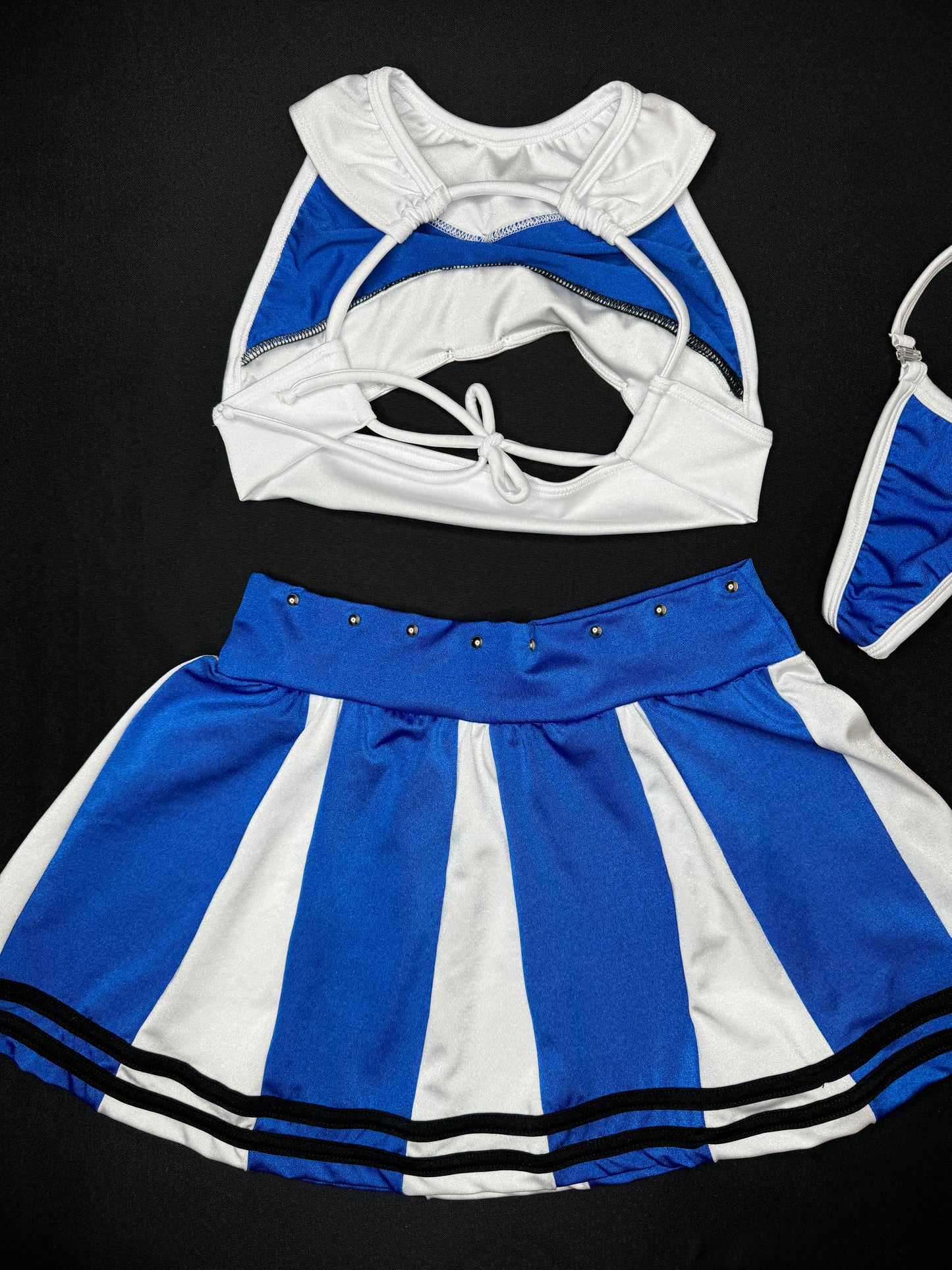 Blue/White Two-Piece Skirt Lingerie Outfit