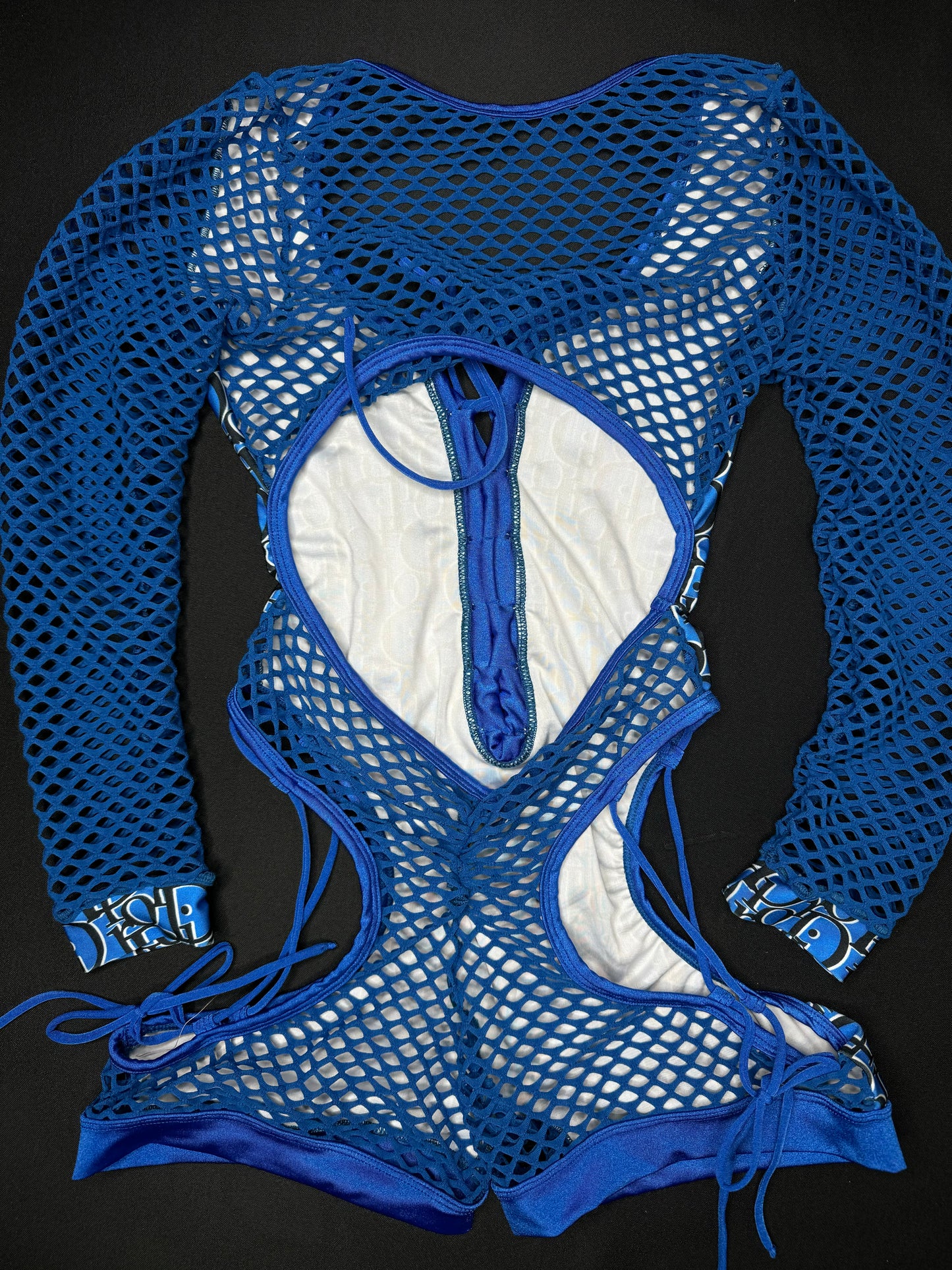 Royal Blue/Blue Designer One-Piece Romper Lingerie Outfit