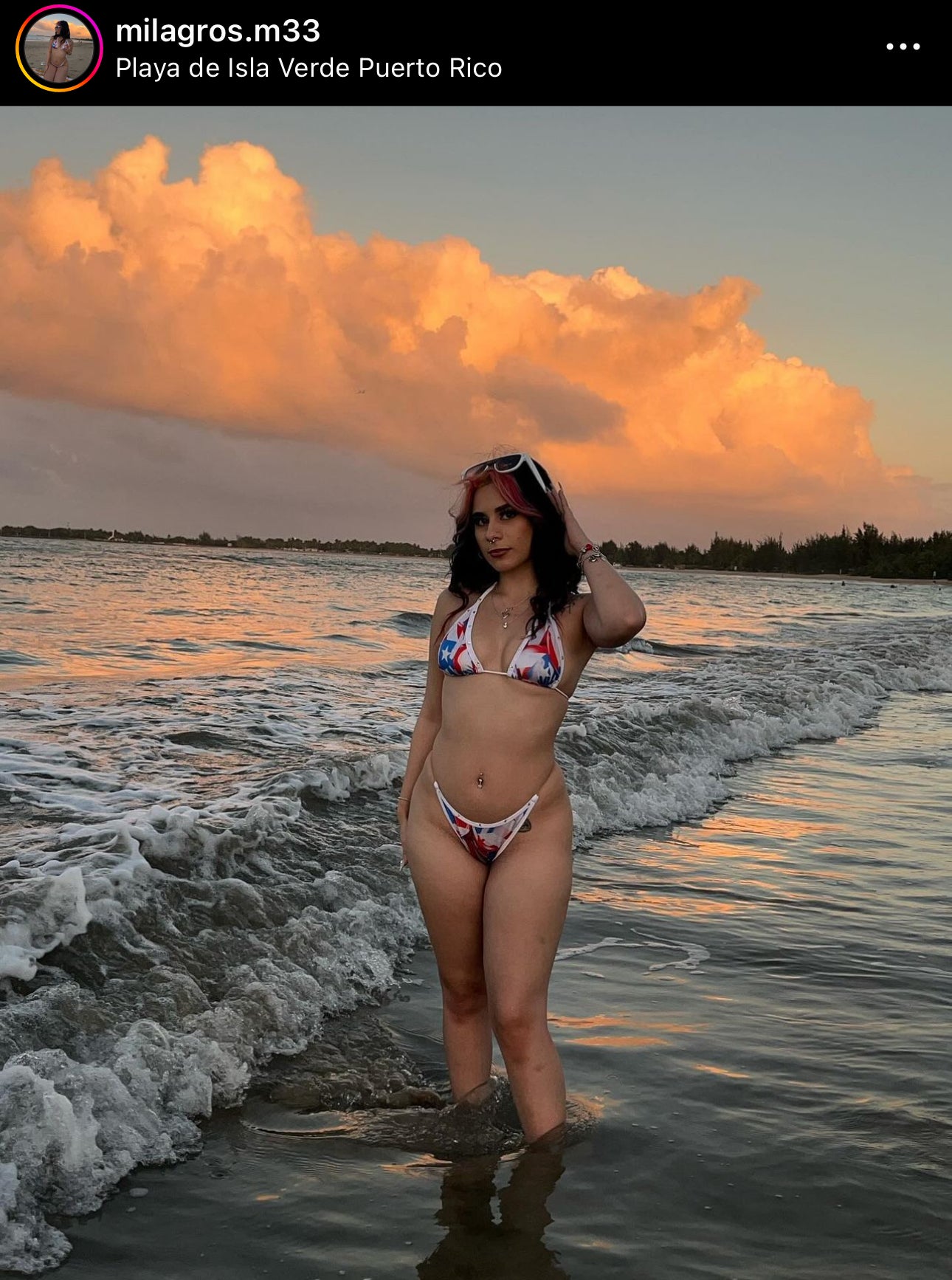 Exotic Dance Wear Puerto Rican Flag Bikini Outfit