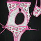 White/Pink Hearts Kitty One-Piece Lingerie Outfit