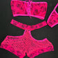 Hot Pink Fishnet Kitty Tube Top/Shorts Two-Piece Lingerie Outfit