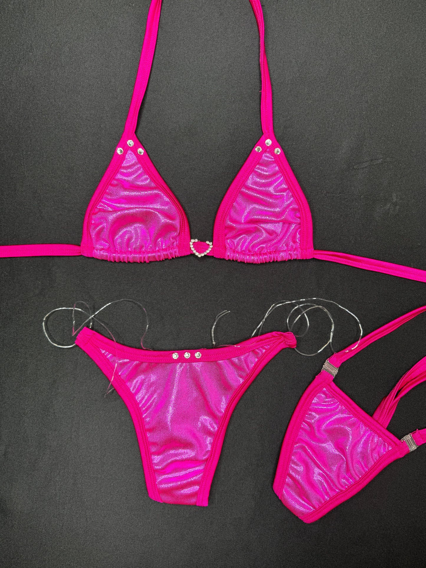 Mystic Hot Pink with Fucsia Two-Piece Bikini Lingerie Outfit