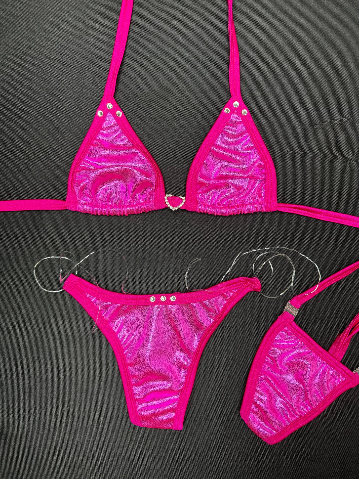 Mystic Hot Pink with Fucsia Two-Piece Bikini Lingerie Outfit