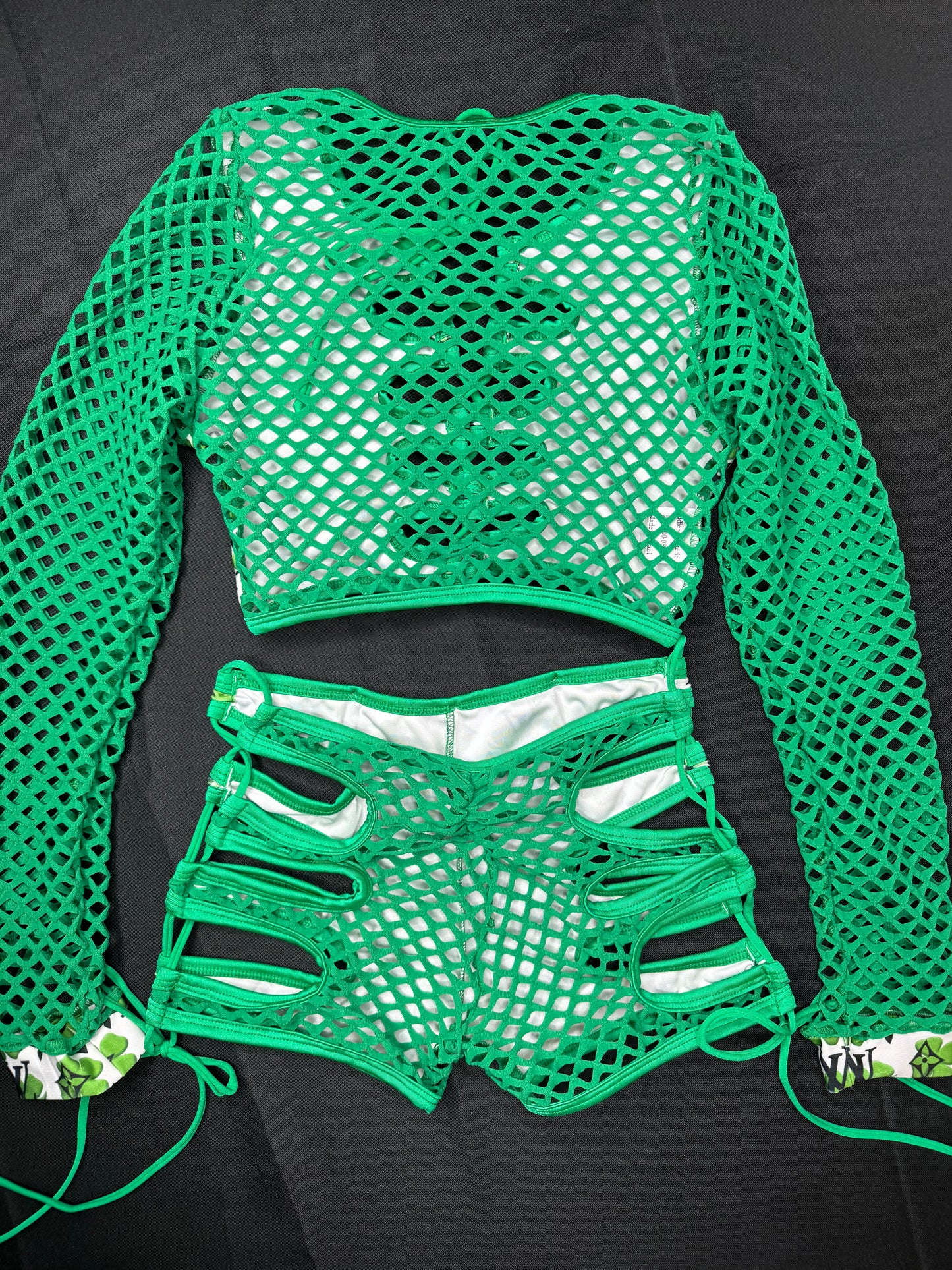 Saint Patrick’s Day Two-Piece Long Sleeve/Shorts Exotic Dancer Outfit