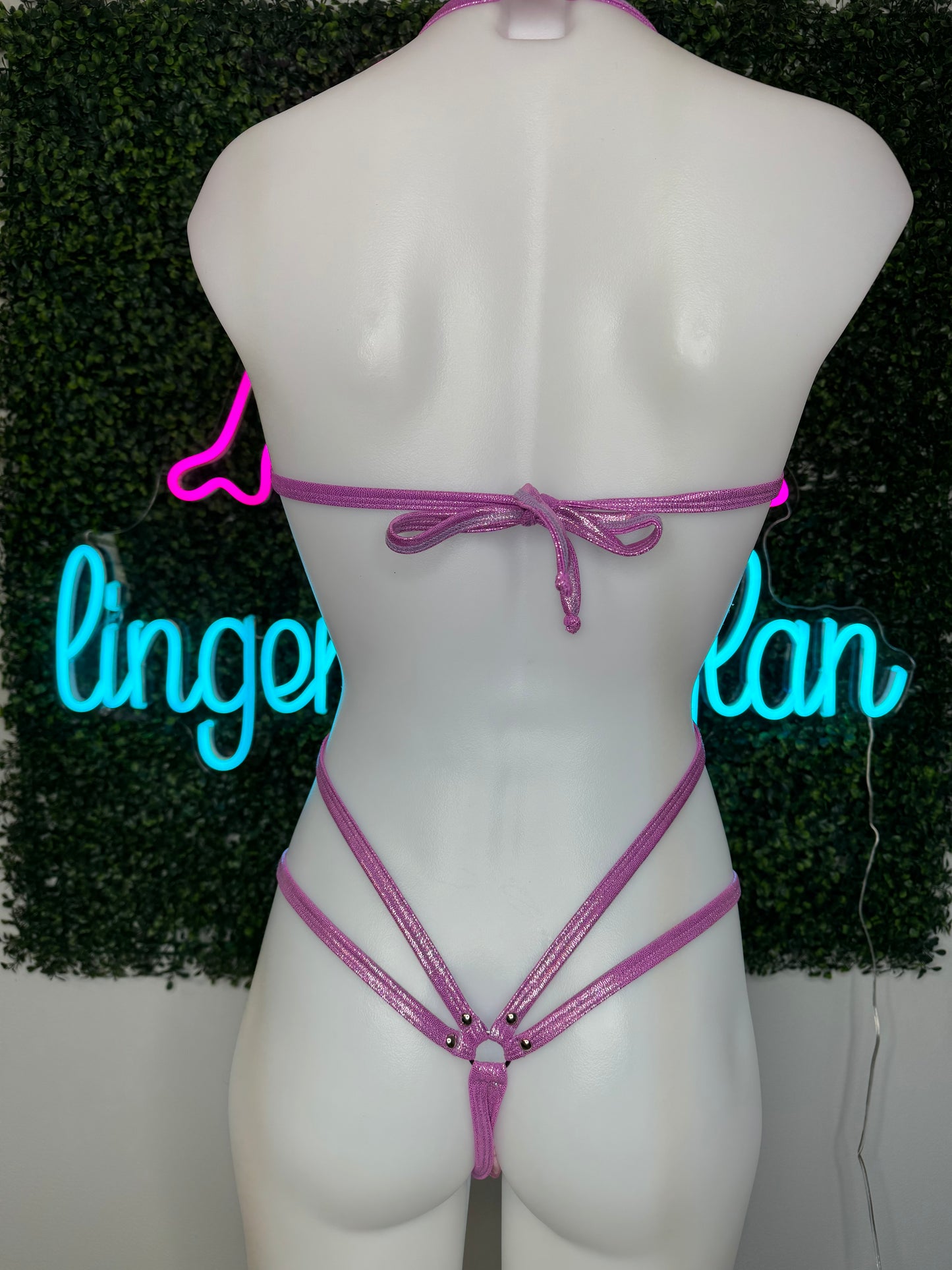 Baby Pink/Shimmer Lavender One-Piece Exotic Dancer Outfit