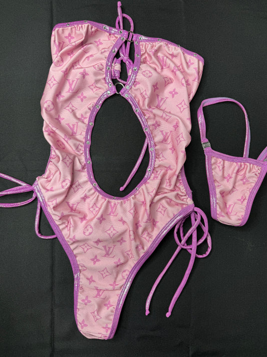 Baby Purple/Pink One-Piece Stripper Outfit