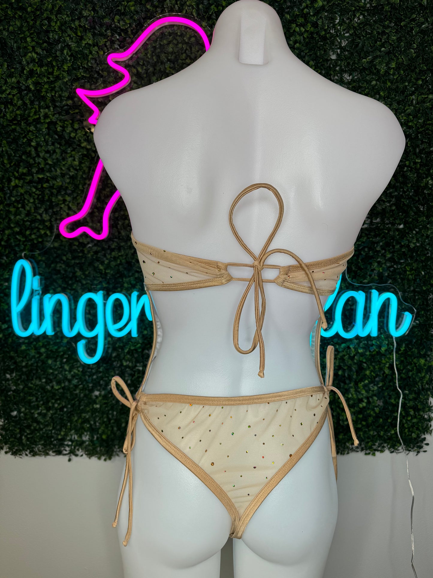 Brown/Gold One-Piece Stripper Outfit