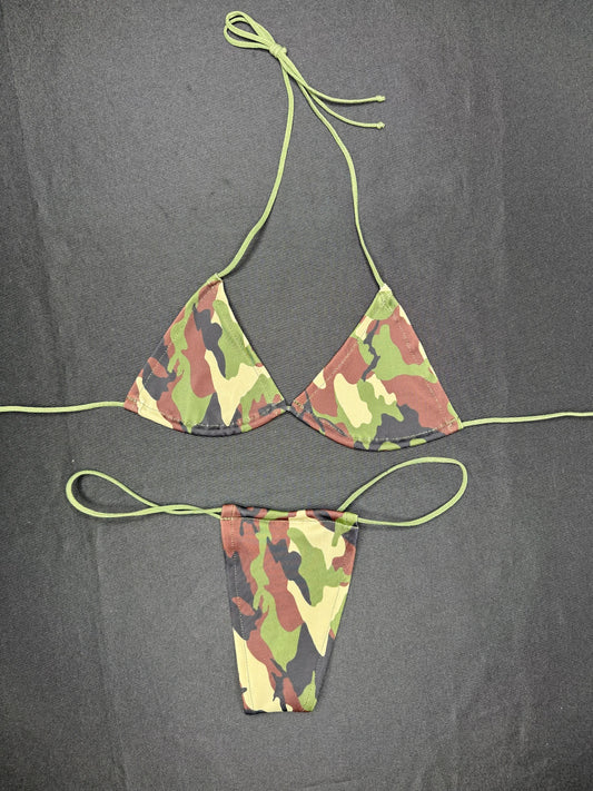 Camouflage Micro Two-Piece Bikini Lingerie Outfit