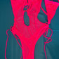 One-Piece Hot Pink Sparkle Mesh Leotard Dance Wear & Stripper