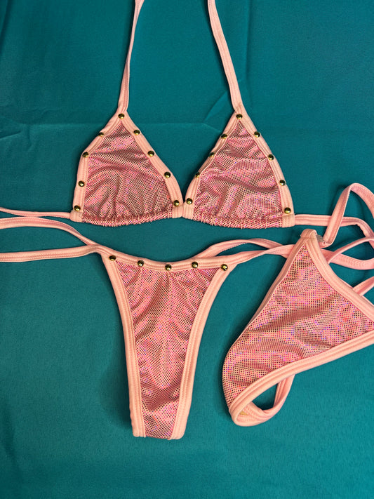 Baby Pink Two-Piece Lingerie Set Dancewear & Stripper Outfit