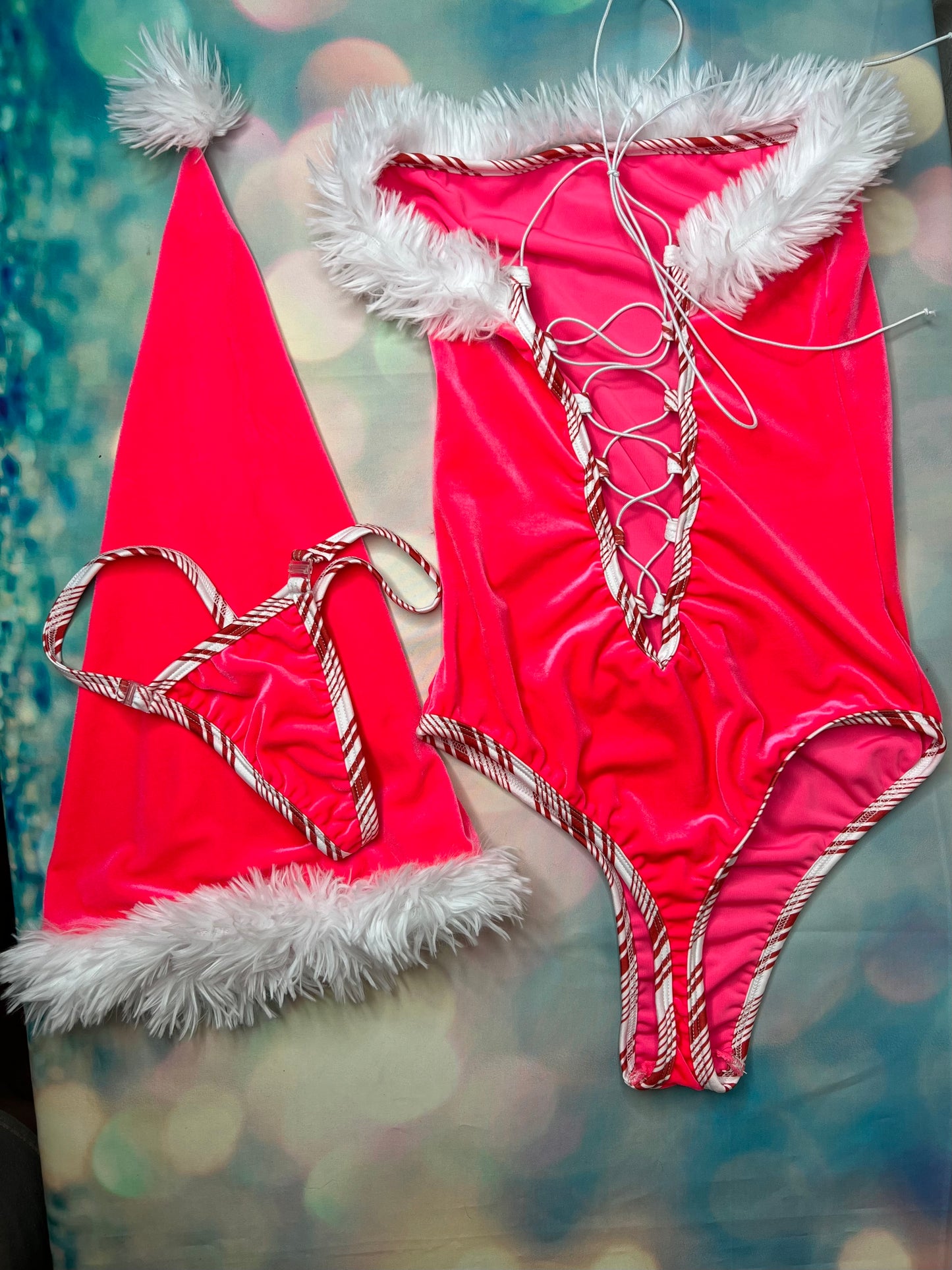 Pink Velvet One-Piece Christmas Outfit