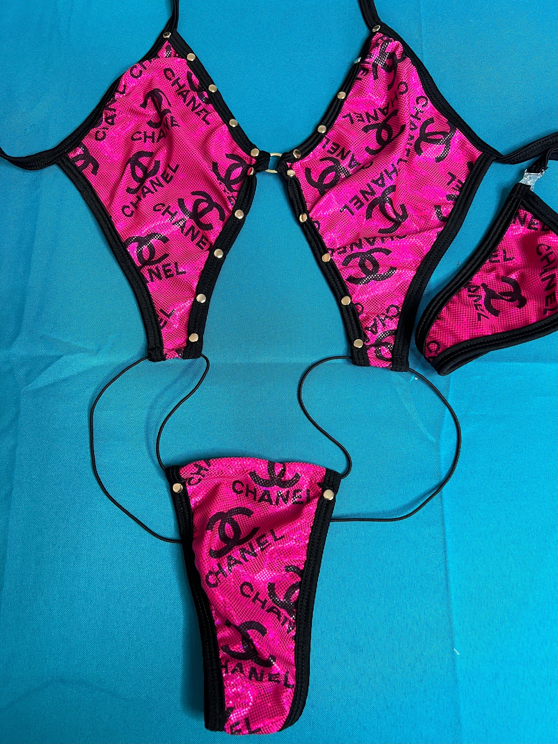 Hot Pink Sling Shot One-Piece Outfit Exotic Dance Wear Premium
