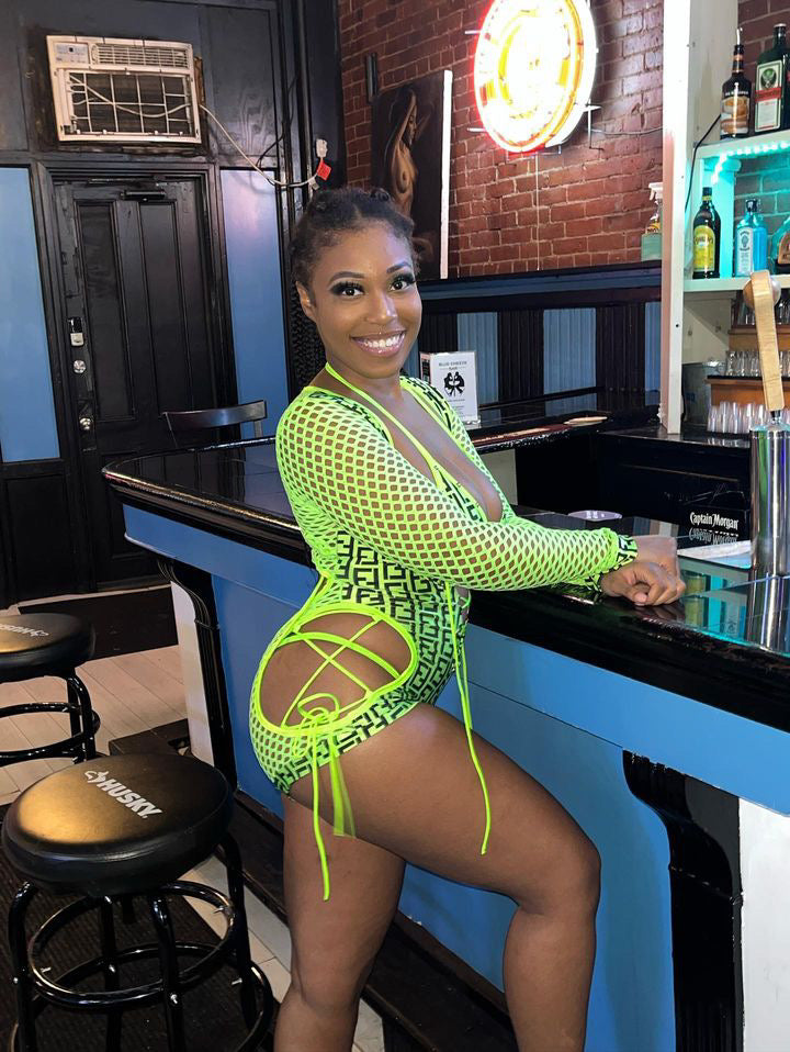 Exotic Dance Wear Neon Green Outfit Confidence and Style